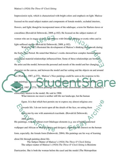 Henry Matisses The Three OClock Sitting