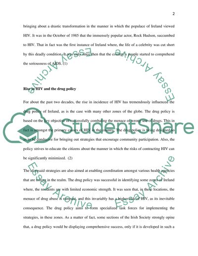 Emergence of HIV and Drug Policy Ireland and Europe