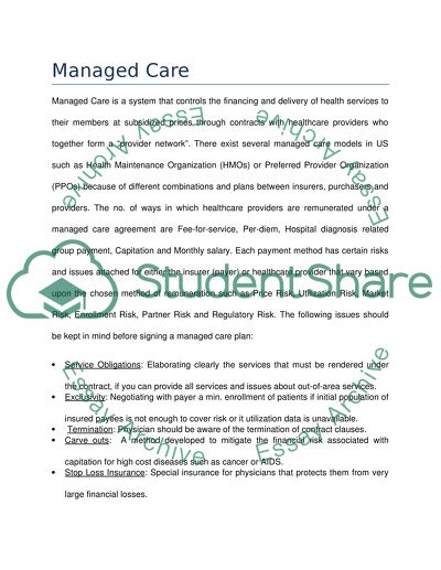 Healtlh Managed Care