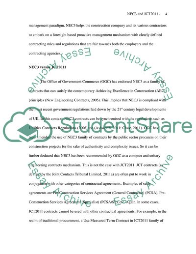 NEC3 and JCT: A Comparative Analysis