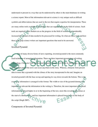 Inverted Pyramid and Science in Mass Media