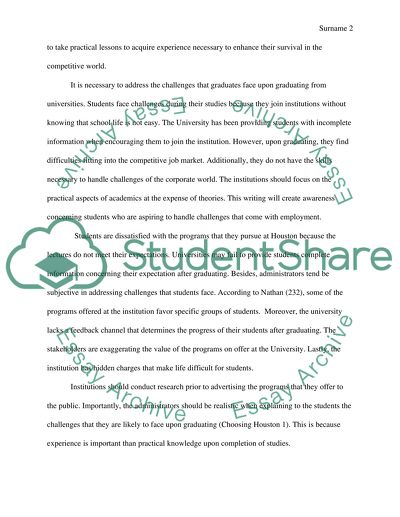 Matching the University Programs