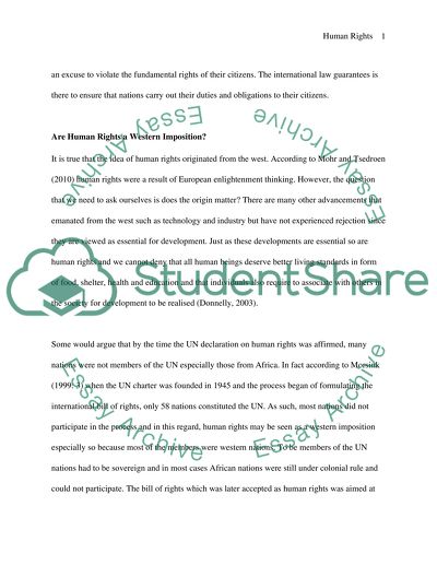 Are Human Rights a Western Imposition