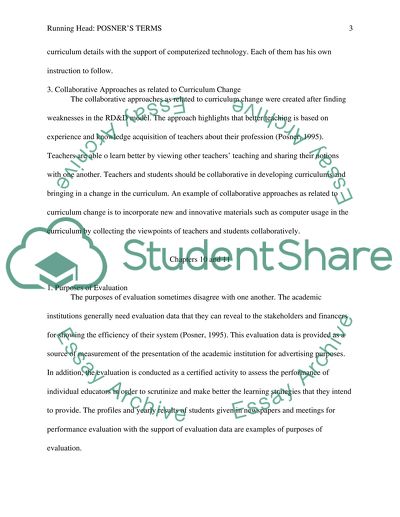 Posners Terms Analyzing the Curriculum