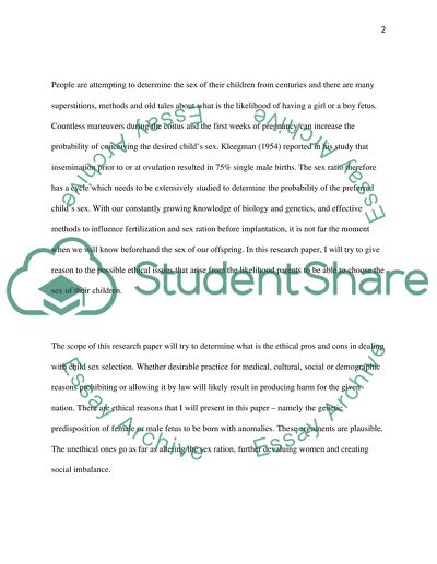 Determining the Sex of Child