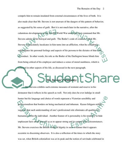 The Remains of the Day by Kazuo Ishguro