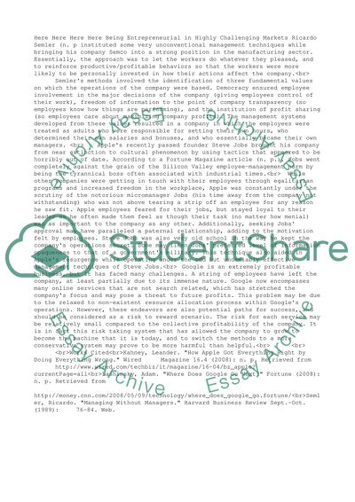 How does each try to be entrepreneurial, while operating in highly challenging markets