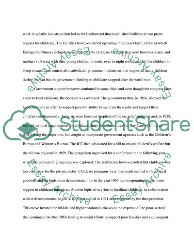 History of childcare in the United States