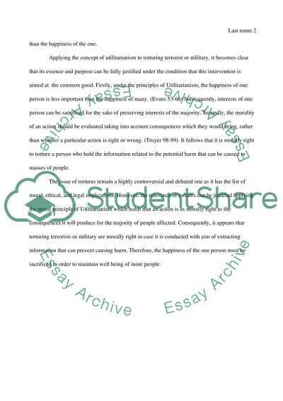 Utilitarian Defense of Torture