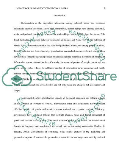 Impacts of Globalization on Consumers