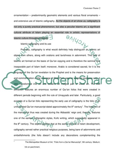 Calligraphy in Islamic Culture and Art