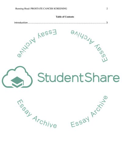 Prostate Cancer Concerns about Screening in Early Detection