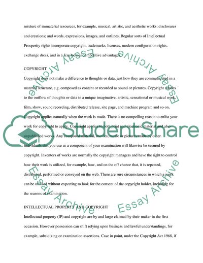 Intellectual Property and Copyright