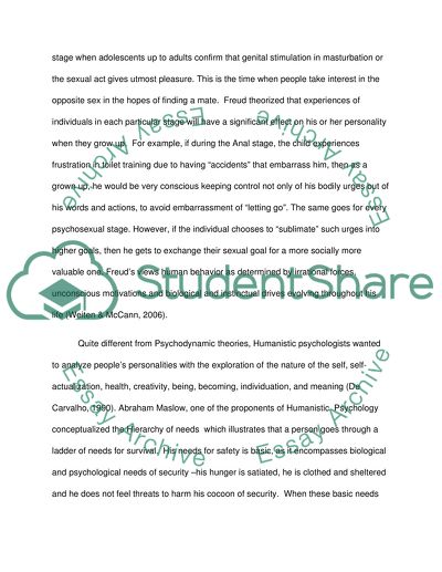 Psychodynamic vs Humanistic Theories