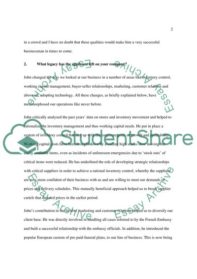The Reference Letter of John