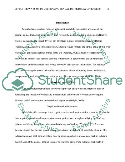 Effective ways to decreasing sexual drive in sex offenders