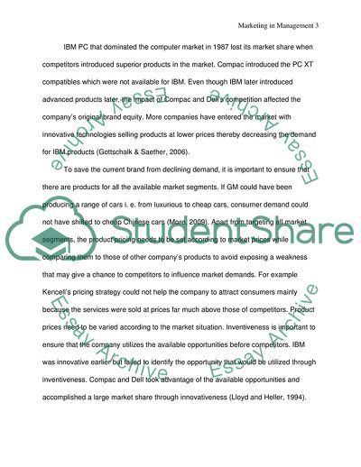 Marketing in management