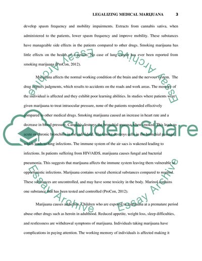 On Legalizing Medical Marijuana