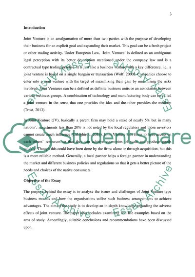 Joint Venture Issues and Challenges