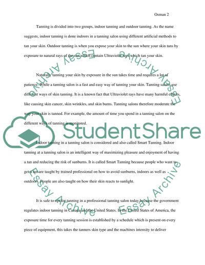 Functioning of Tanning Salons