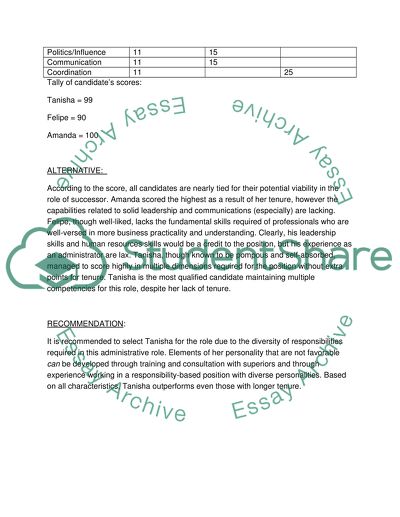 Choosing a Successor