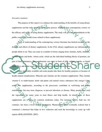 Are Dietary Supplements Necessary