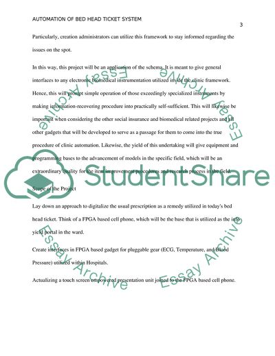 Automation of Bed Head Ticket System