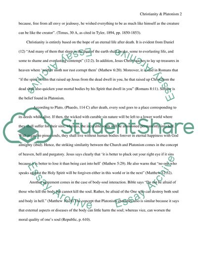 Consider ther central principles of Christianity. How do there reflect Platonic ideas