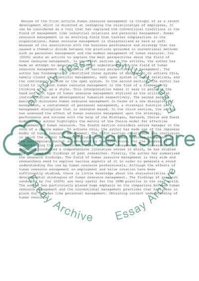 Perceptions of Human Resource Management