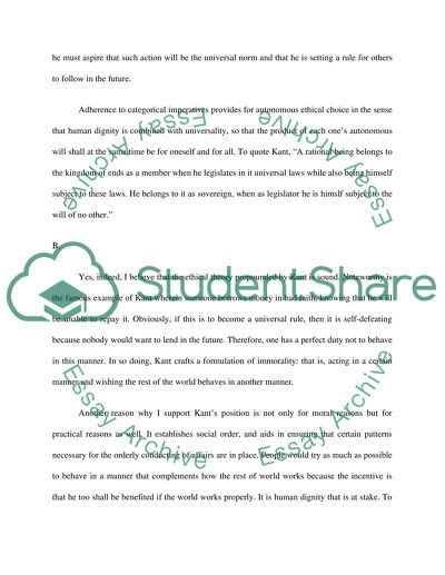 Kants Ethical Theory