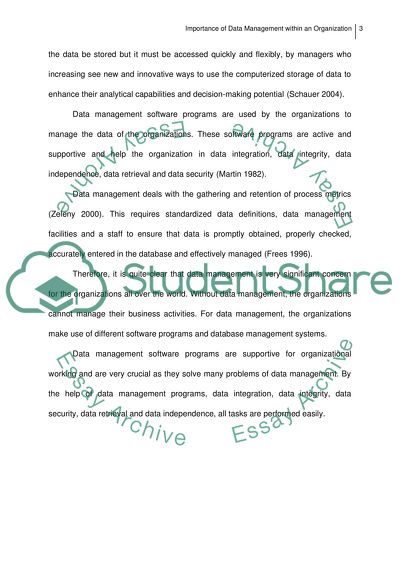 Importance of Data Management within an Organization