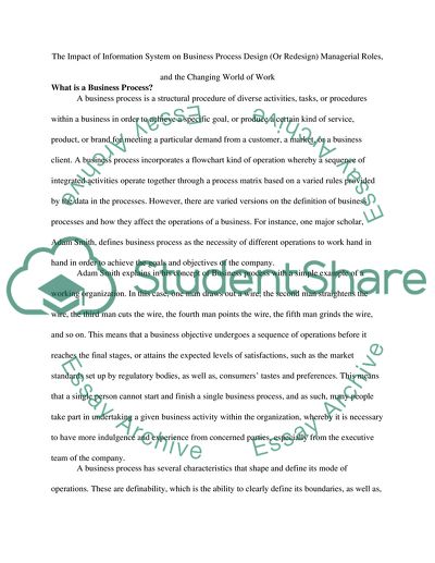 The Impact of Information System on Business Process Design