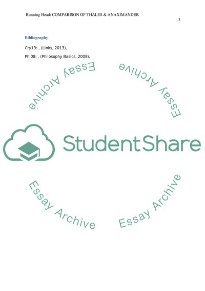 Compare and contrast the philisophical positions of Thales and Anaximander