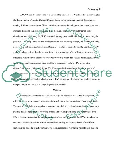 Household Solid Waste Generation and Composition in Different Family Size and Socio-Economic Group