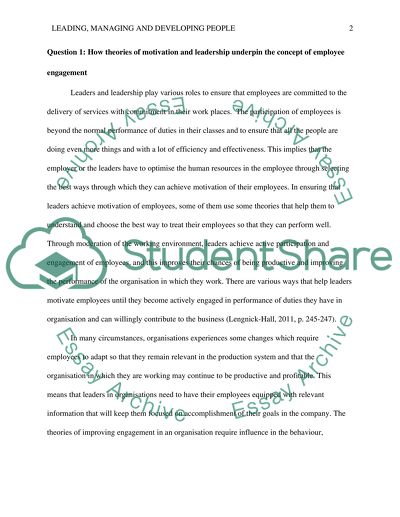 Leading, Managing and Developing People