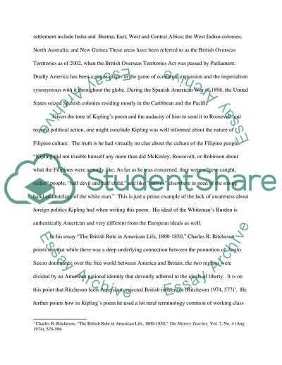 The White Mans Burden by Rudyard Kipling