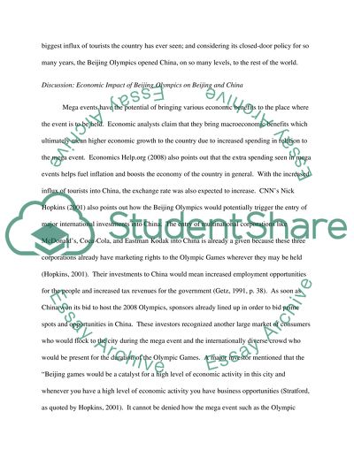 The Impacts That Mega Events Have on a Tourism Destination