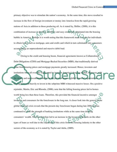 Global Financial Crisis in Context