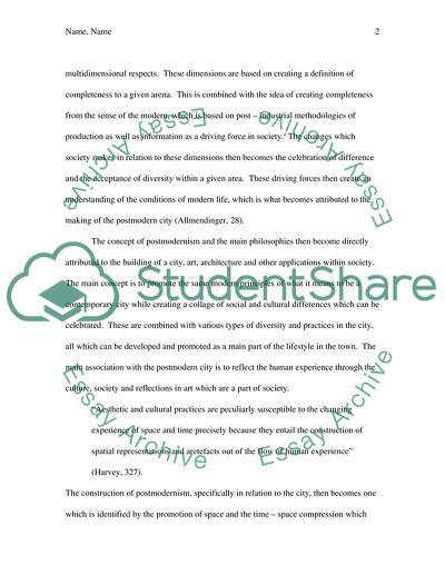 Defining Postmodernism in Town Planning