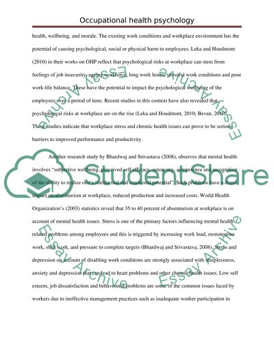 1:what is occupational health psychology and what can it offer organizations and employees