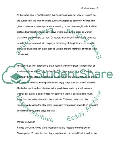 Shakespeare: Unrealistic is Profound