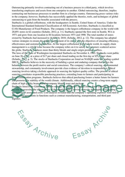 Starbuckss Effective Machinery of Global Outsourcing