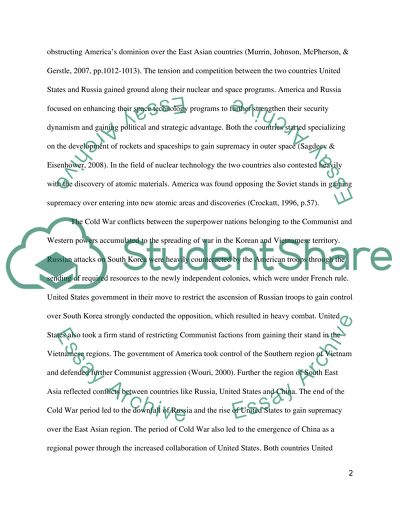 Cold War Pattern of Conflicts and Its Influence on International Relations