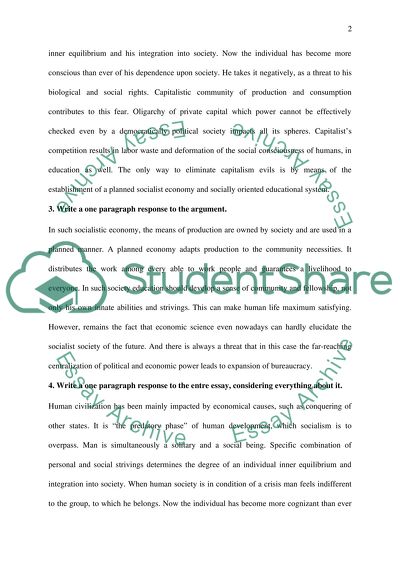 Reading Journal for Why Socialism by Albert Einstein