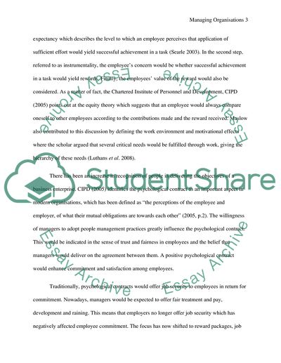 Managing Organisations and Change Management