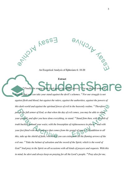 An Exegetical Analysis of Ephesians 6:10-20