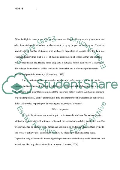 Cause and effect essay on stress
