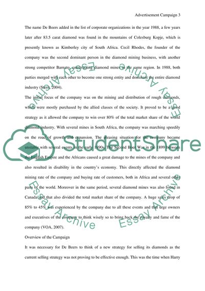 Advertisement campaign: De Beers - A Diamond is forever