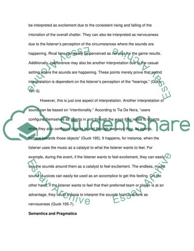 Sounds Analyses in a Sports Event