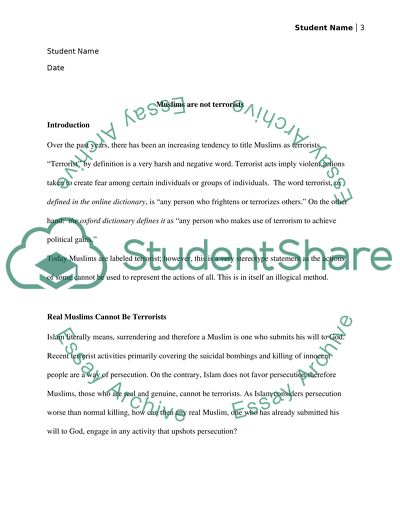 Muslims are Not Terrorists